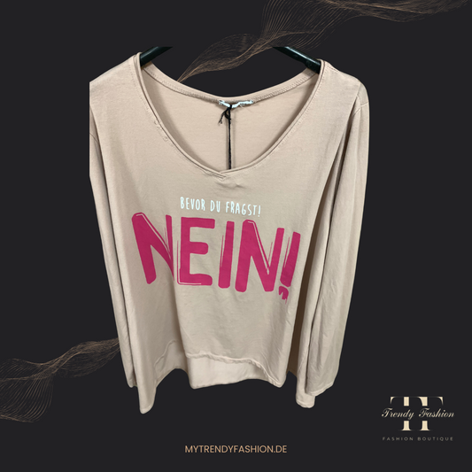 Langarm Shirt - Bevor du fragst NEIN - Trendy Fashion