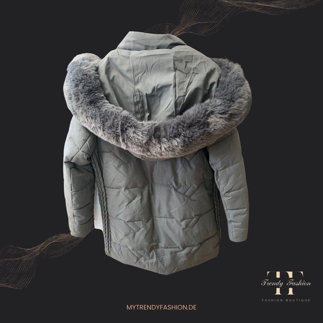 Winterjacke Love Grau - Trendy Fashion