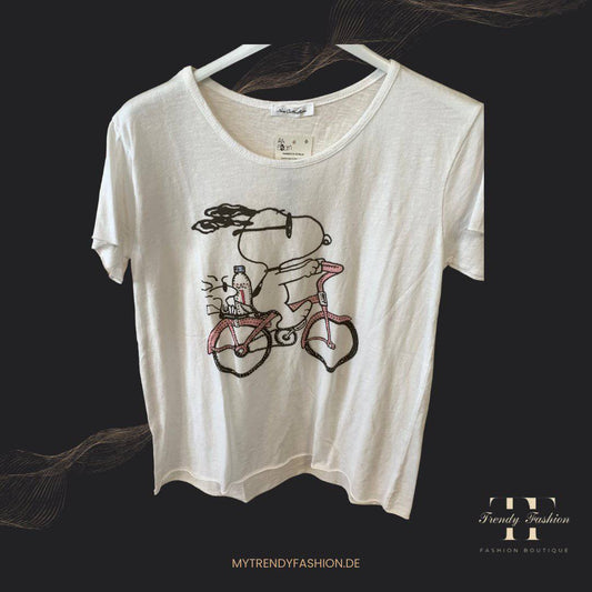 Shirt - Snoopy Fahrrad - Trendy Fashion